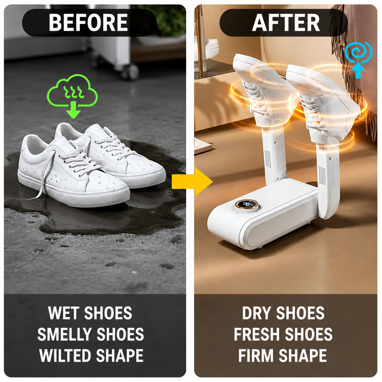 Electric shoe dryer with a timer and temperature control