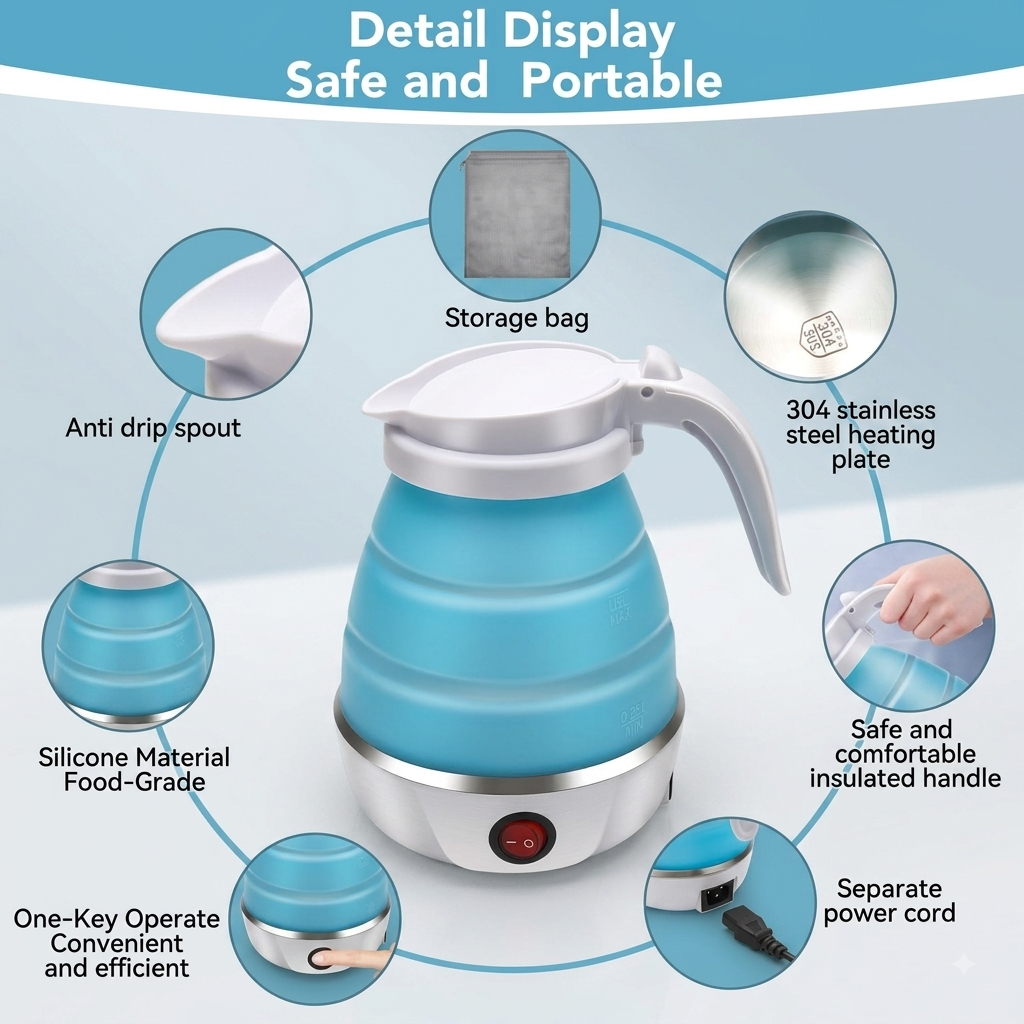 Silicon foldable kettle